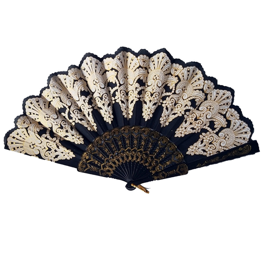 thumbnail image 2 of Abanicos Plegables Abanico de Mano Español Plegable Patrón Retro Abanico de Mano para Mujeres, 2 of 2